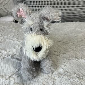 Jellycat Caffuffle Gray Schnauzer Dog Plush Stuffed Animal Toy Retired